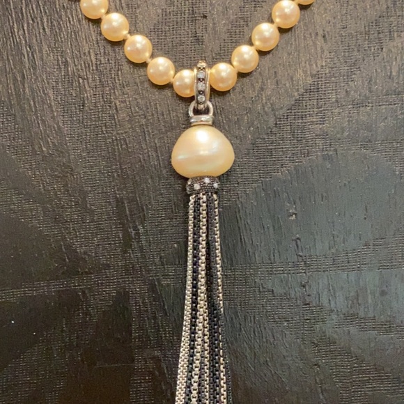 David Yurman SS/Diamond Pearl Tassel Enhancer - Picture 5 of 8